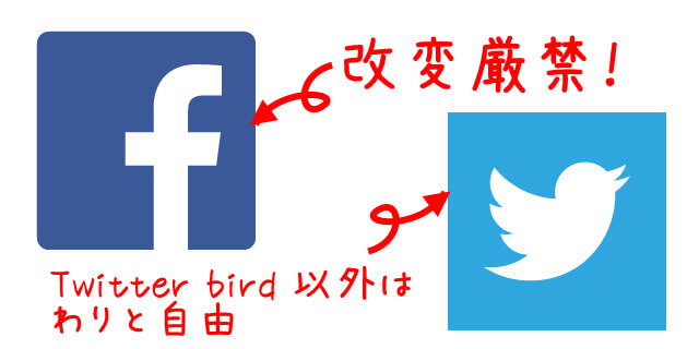 Facebookロゴは改変厳禁！TwitterはTwitter Birdに注意！