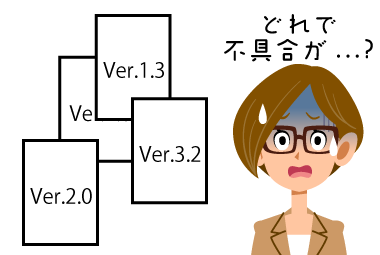 社内のソフトウェアのバージョン管理ができていない。